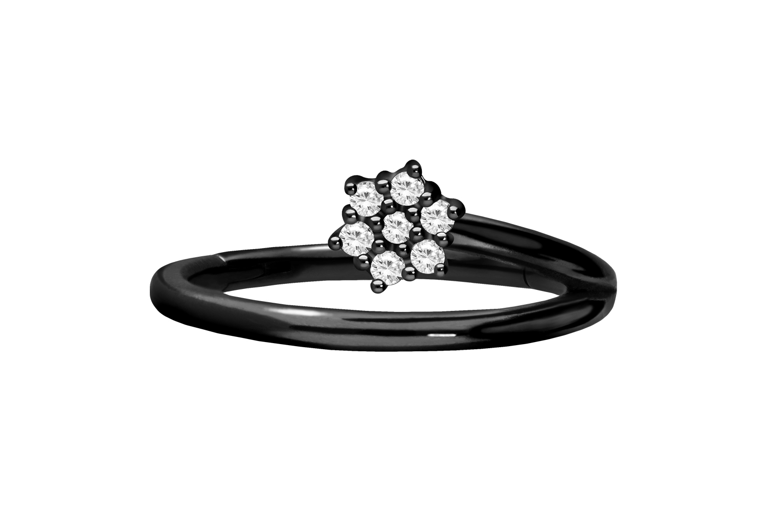 Chirurgenstahl Segmentring Clicker Piercing KRISTALLBLUME ++SALE++
